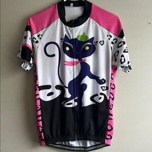 Colorful Cat Cycling Short Sleeve Jersey Women's Large